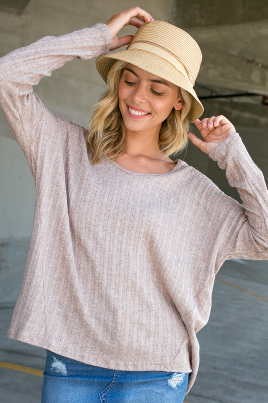 Plus Variegated Cashmere Long Sleeve Top