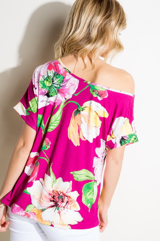 Floral One Shoulder Tee