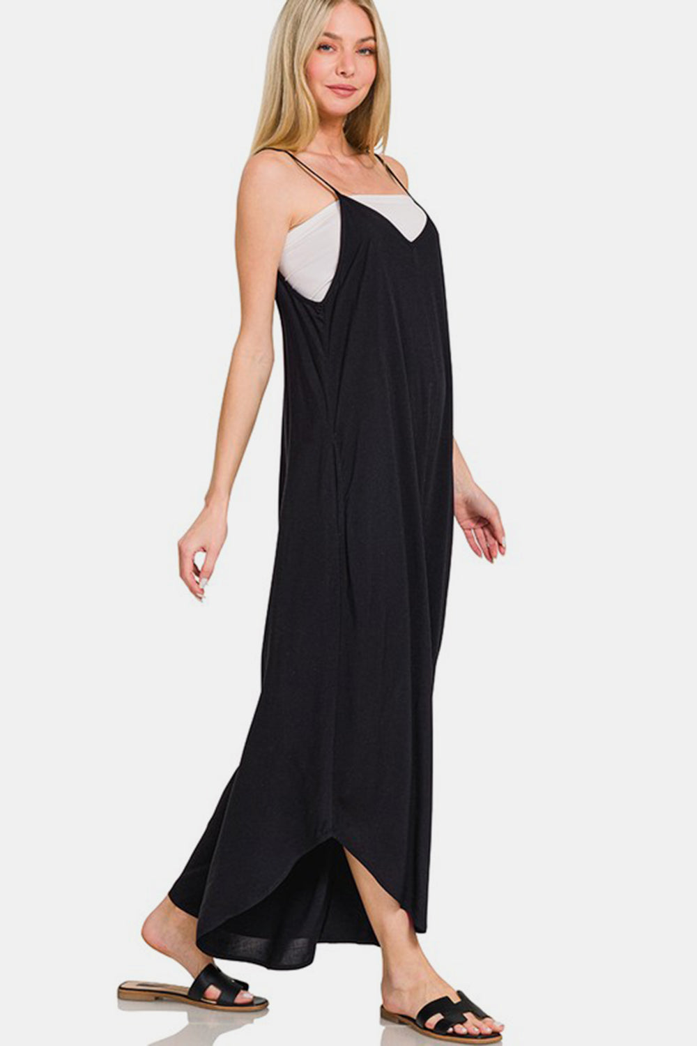 Wide Leg Rayon Challis Jumpsuit