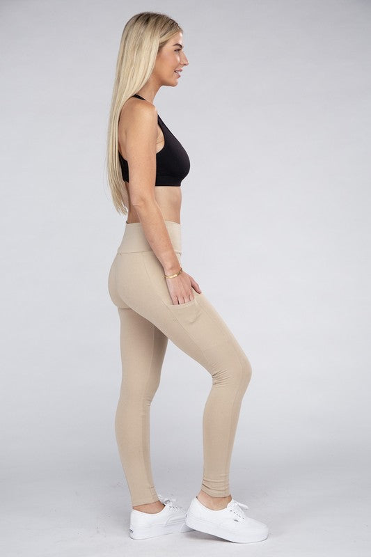 Cotton Leggings with Pockets