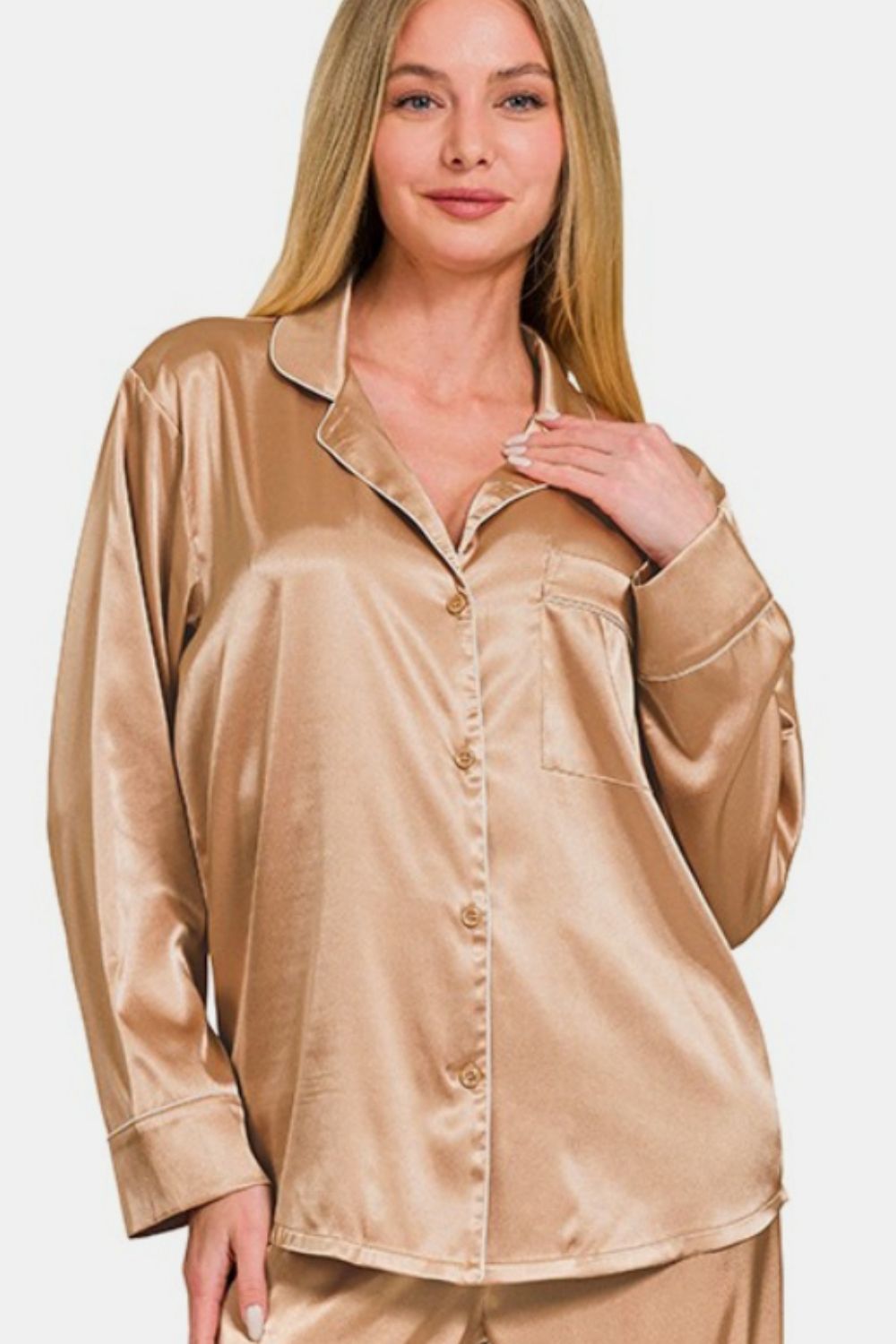 Satin Long Sleeve Pajama Set