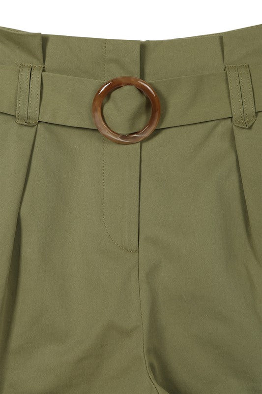 Belted High Waist Shorts