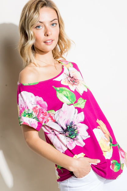 Floral One Shoulder Tee