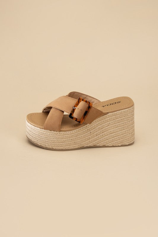 MANTA Espadrille Platform Slides