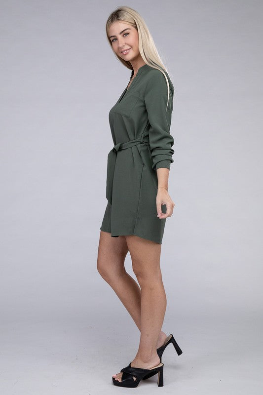 Belted Shirt Dress