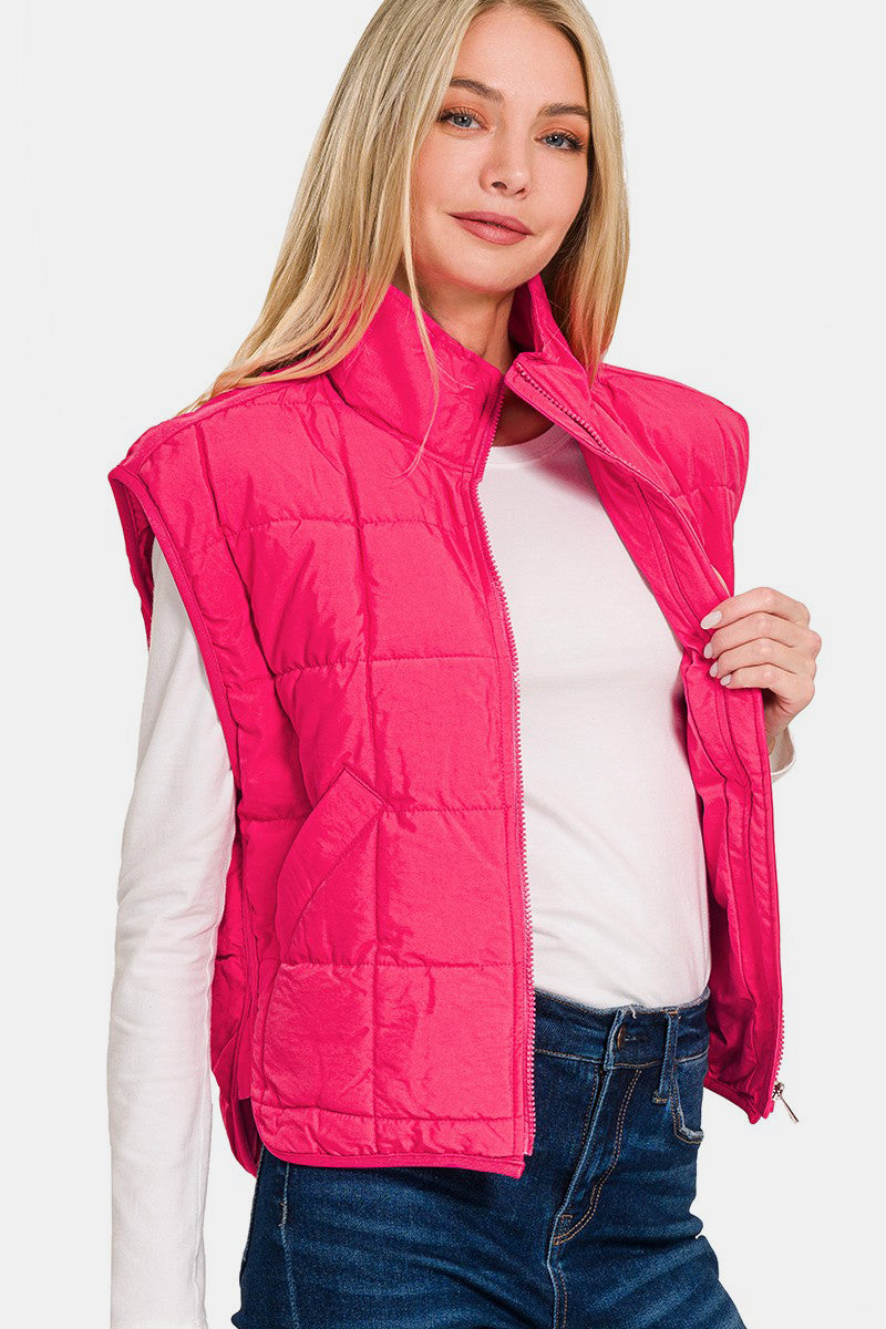 High Neck Puffer Vest