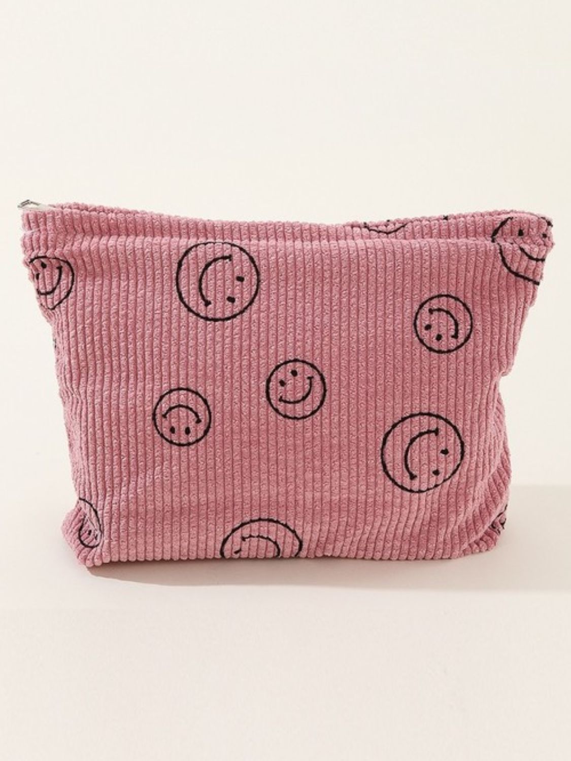 Corduroy Smile Cosmetic Makeup Clutch Bag