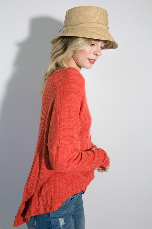 Plus Variegated Cashmere Long Sleeve Top