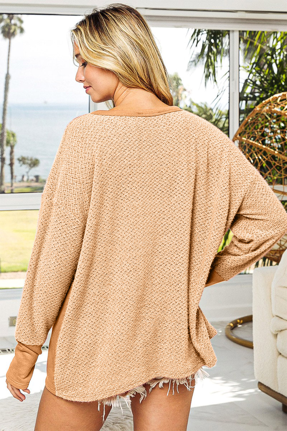 Thumbhole Long Sleeve Top with Kangaroo Pocket