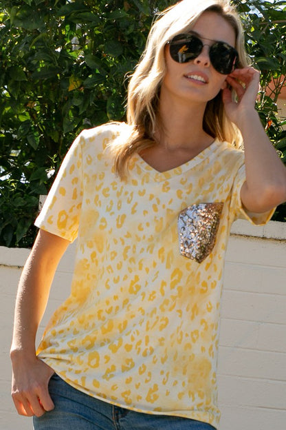 Plus French Terry Animal Sequin Pocket Boxy Tee