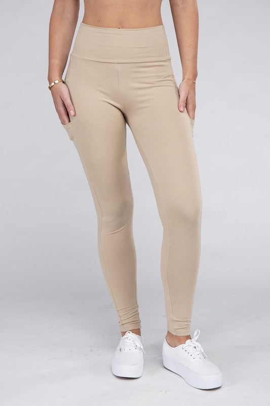 Cotton Leggings with Pockets