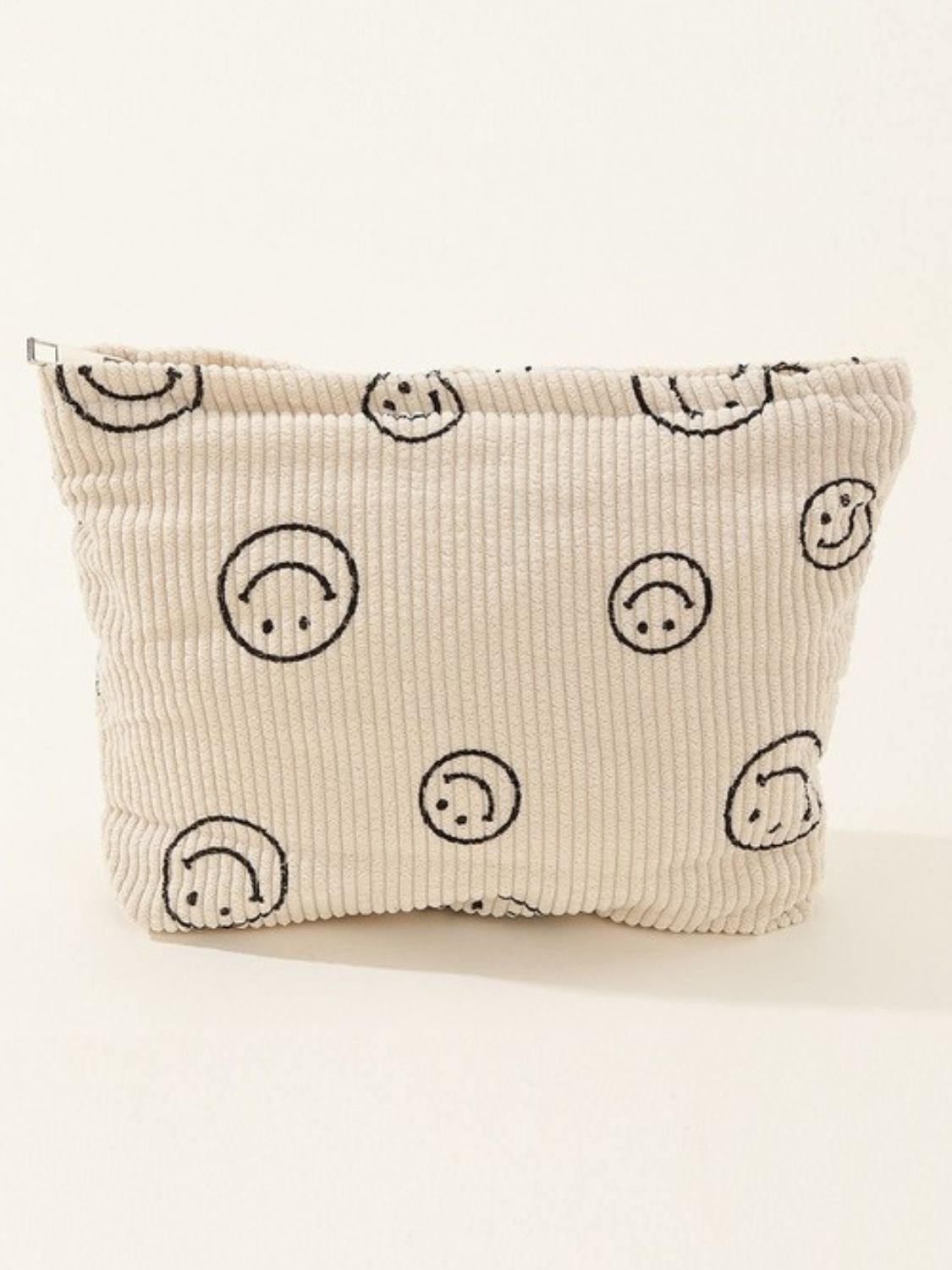 Corduroy Smile Cosmetic Makeup Clutch Bag