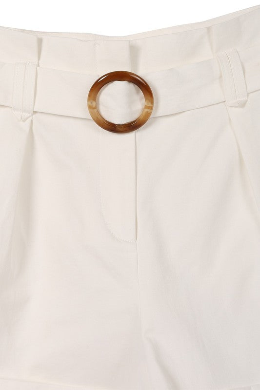 Belted High Waist Shorts