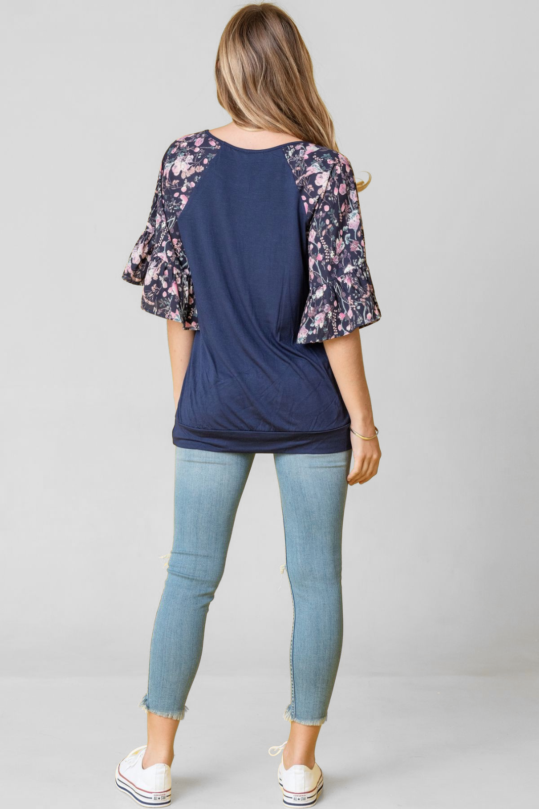 Ruffle Print Sleeve Tunic