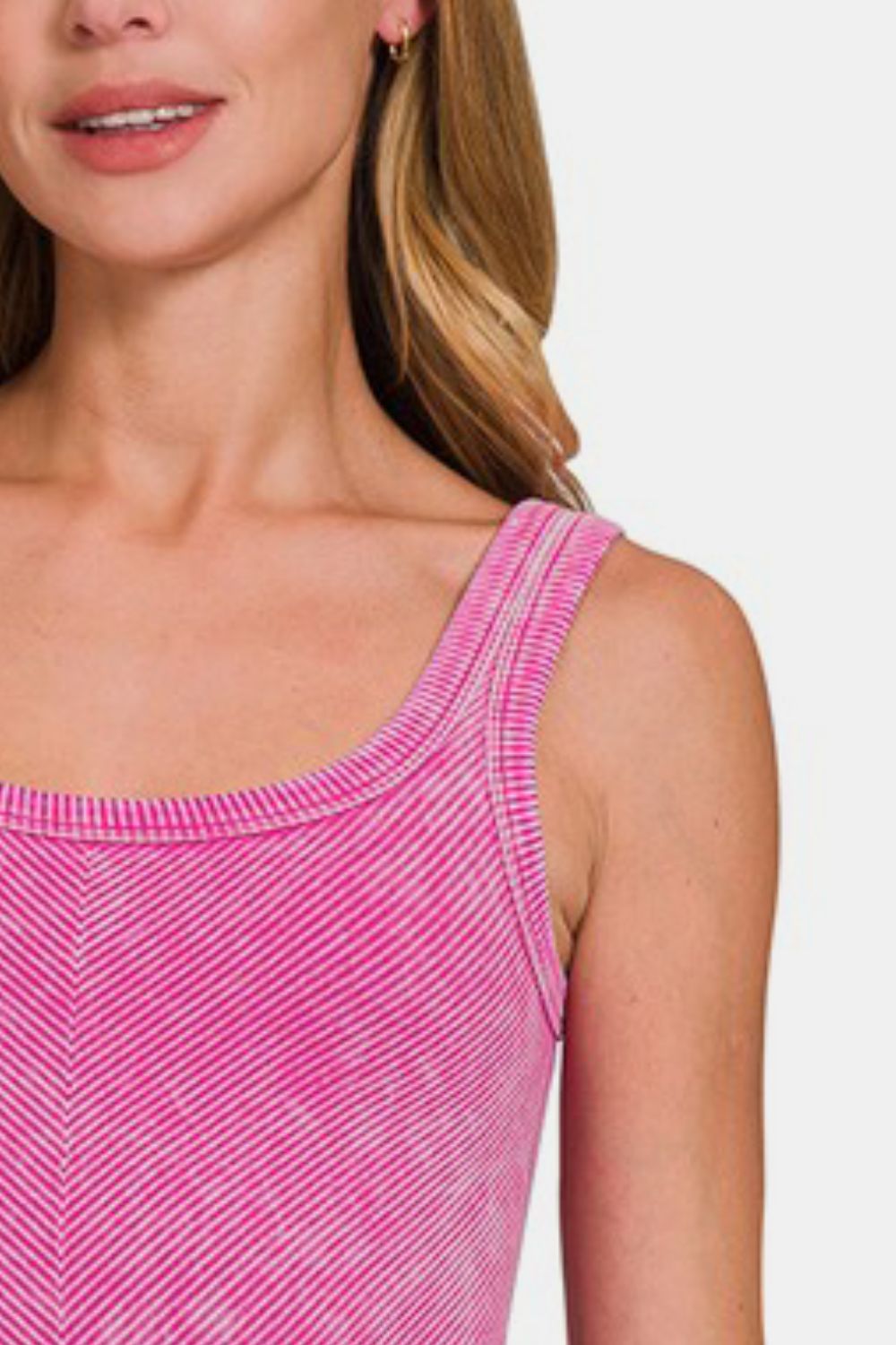 Stone Washed Ribbed Seamless Tank Top