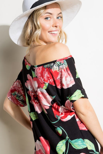 Floral One Shoulder Tee