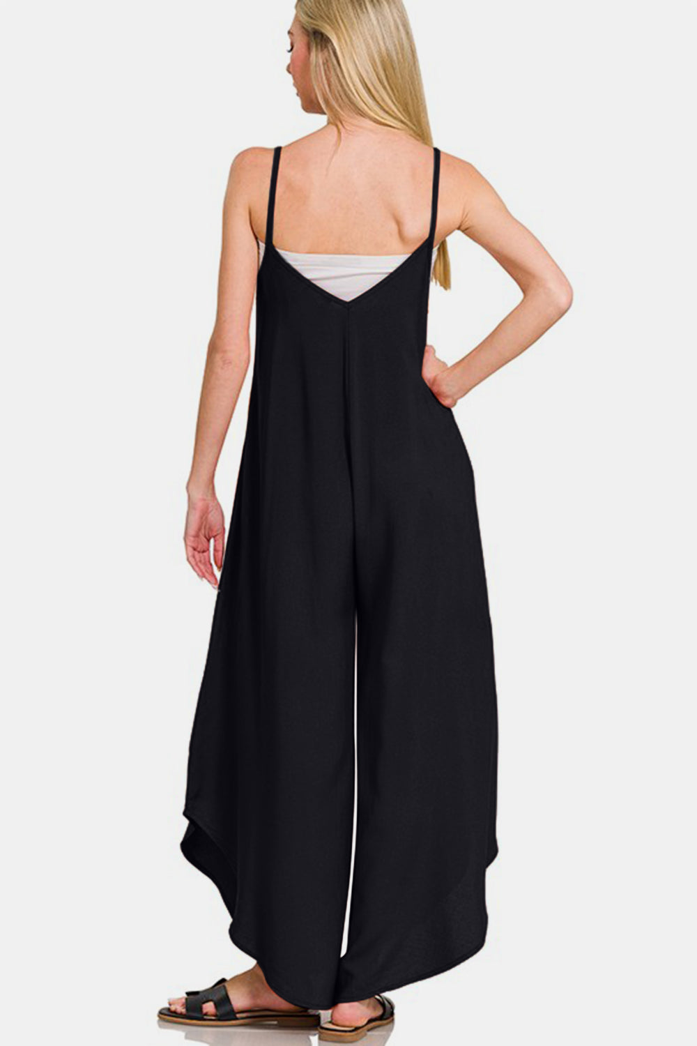 Wide Leg Rayon Challis Jumpsuit