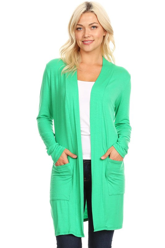 Open Duster Cardigan With Pockets