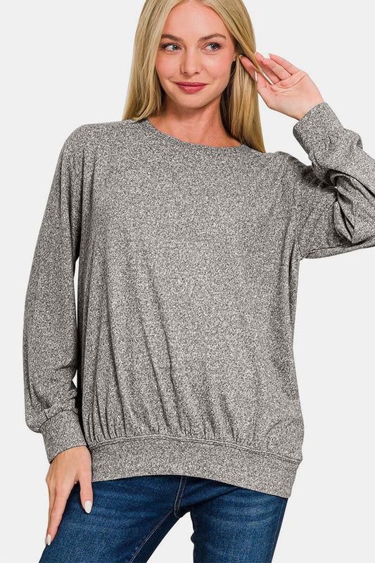 Soft Melange Round Neck Pullover