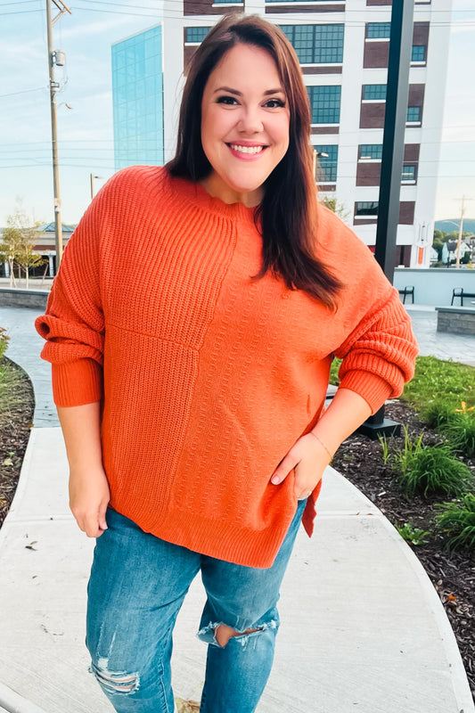 Pumpkin Asymmetrical Knit Sweater