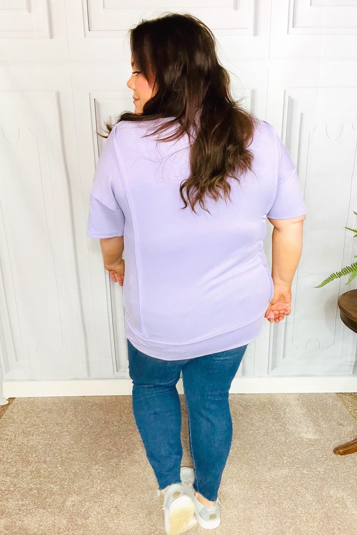 Lilac Cut Edge French Terry Top