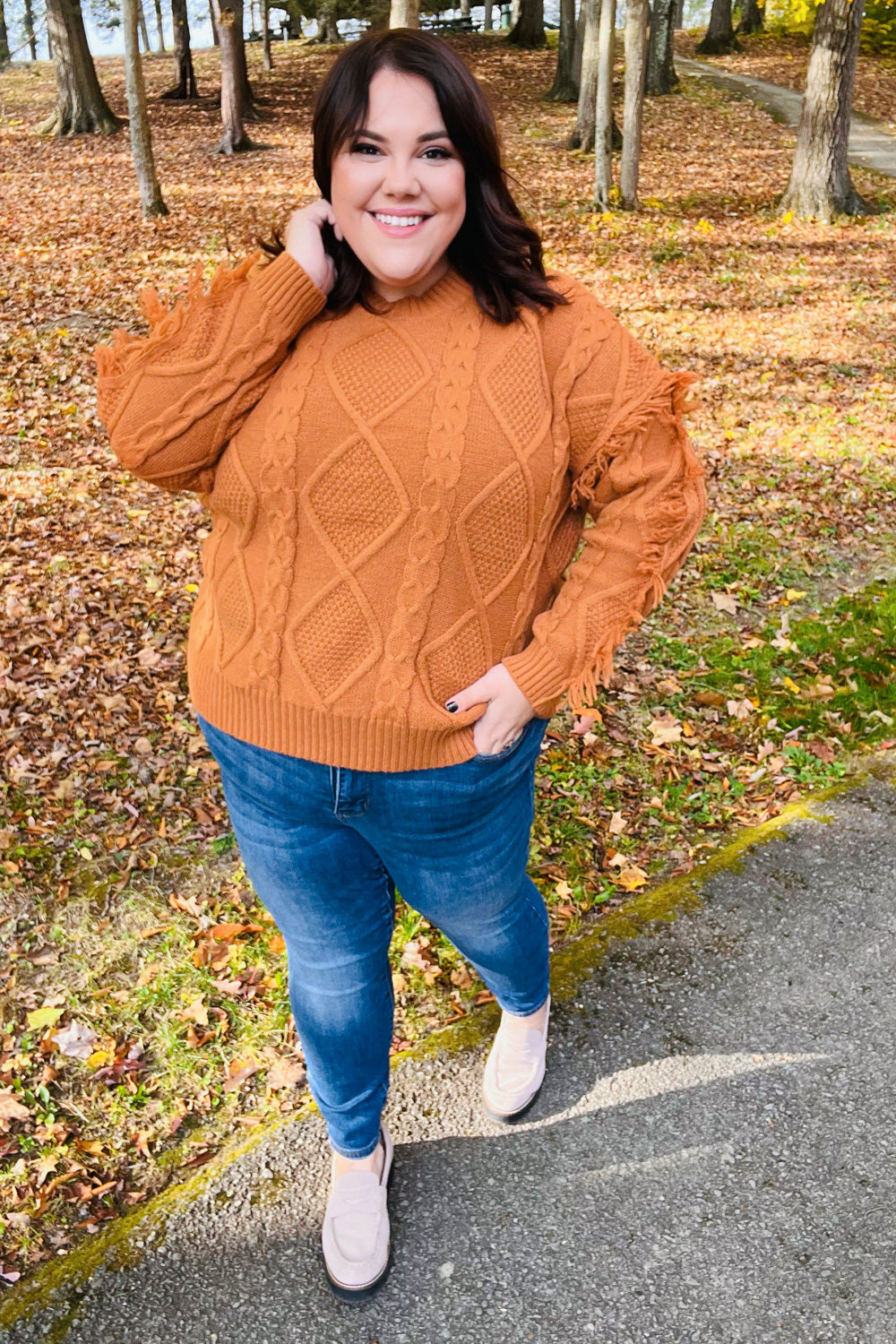 Fringe sweater hotsell plus size