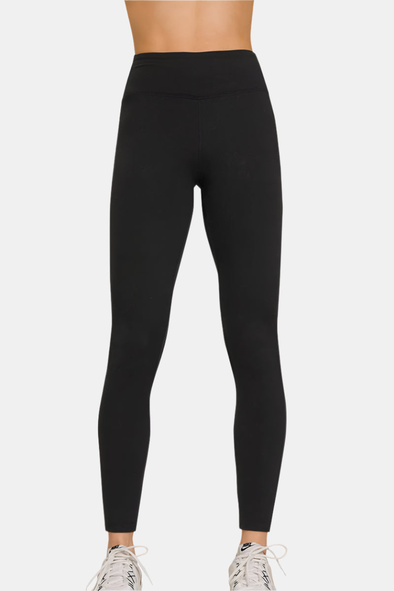 Black Microfiber Waistband Leggings