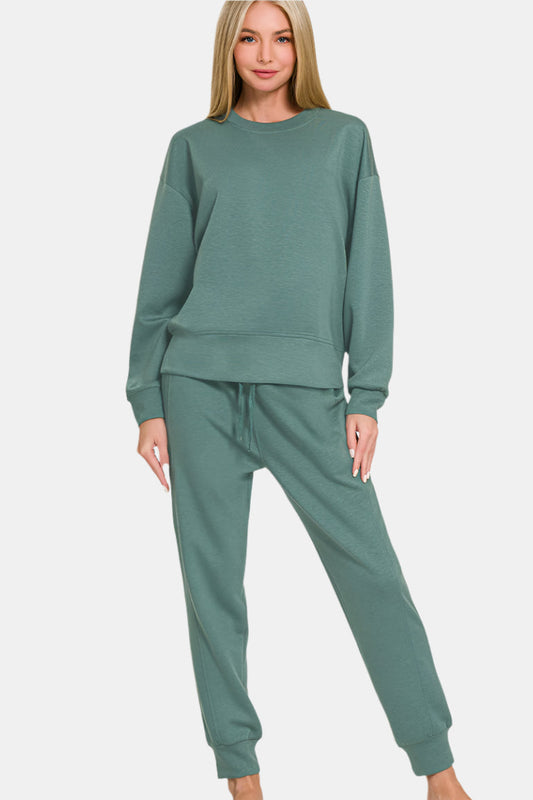 Ash Jade Scuba Crewneck Pullover & Joggers Set