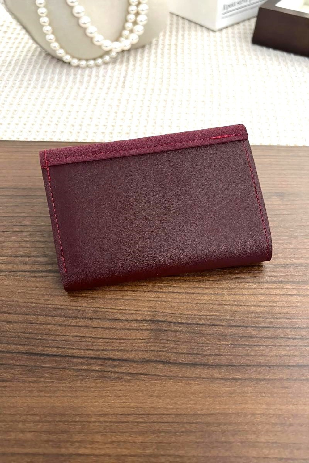 Vegan Leather Compact Trifold Wallet