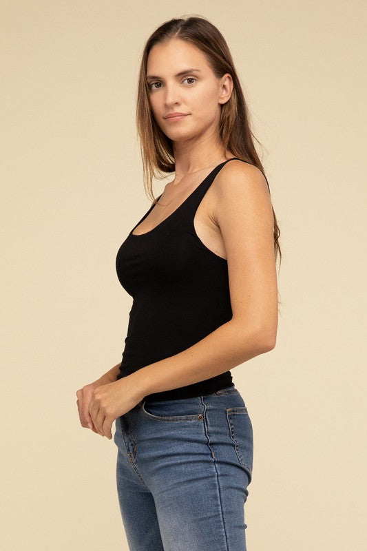 Double Layer Round Neck Tank Top