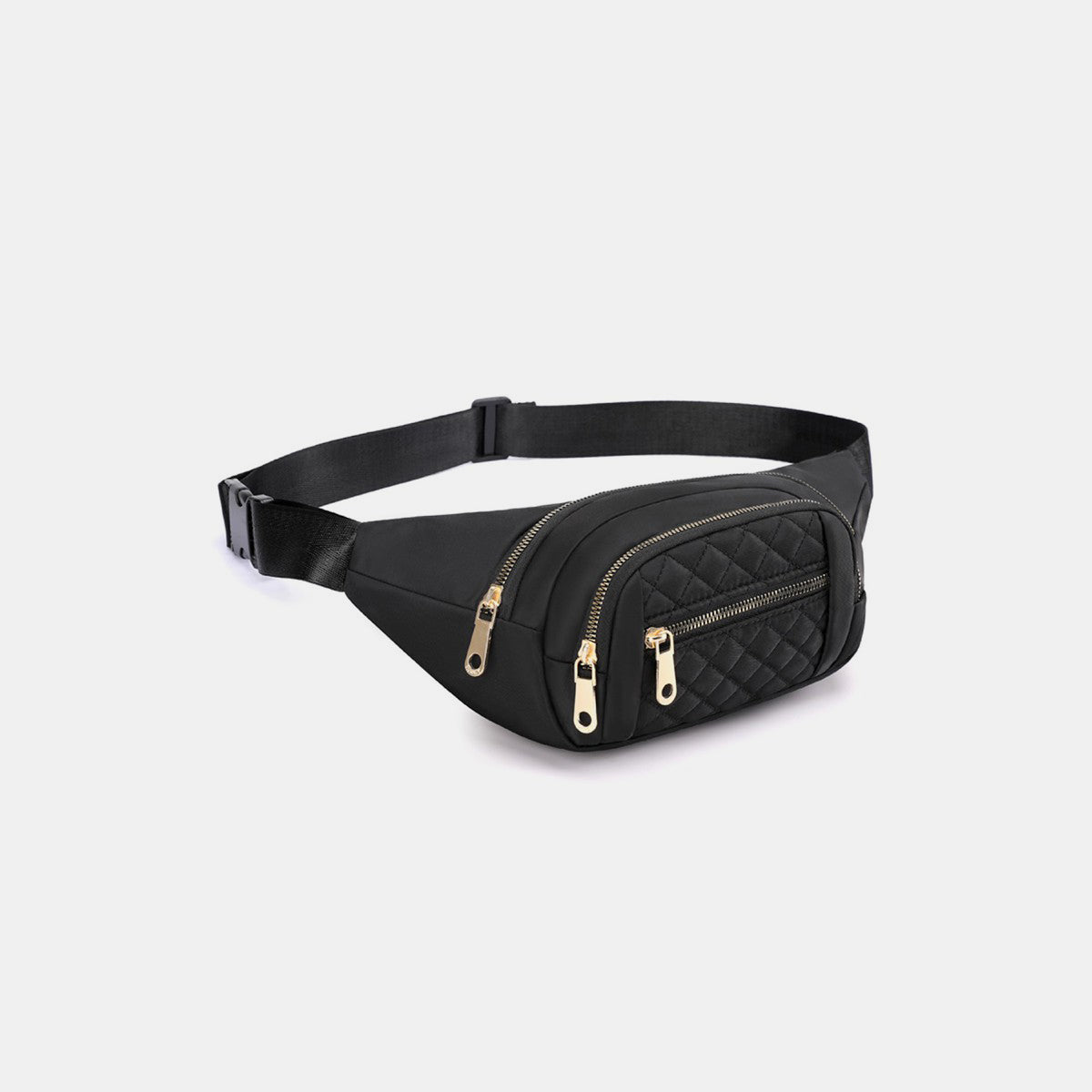 Quilted Multi Pocket Waist Belt Bag