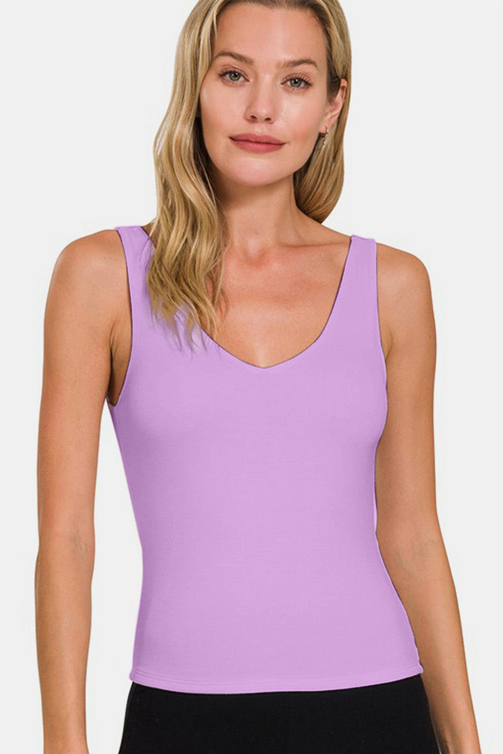 Premium Rayon Double Layered V-Neck Tank Top