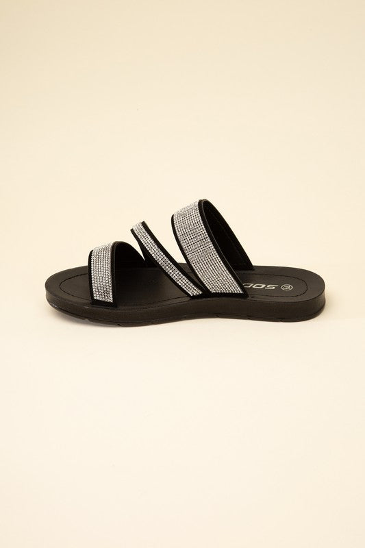 ZEAL Rhinestone Strap Sandals