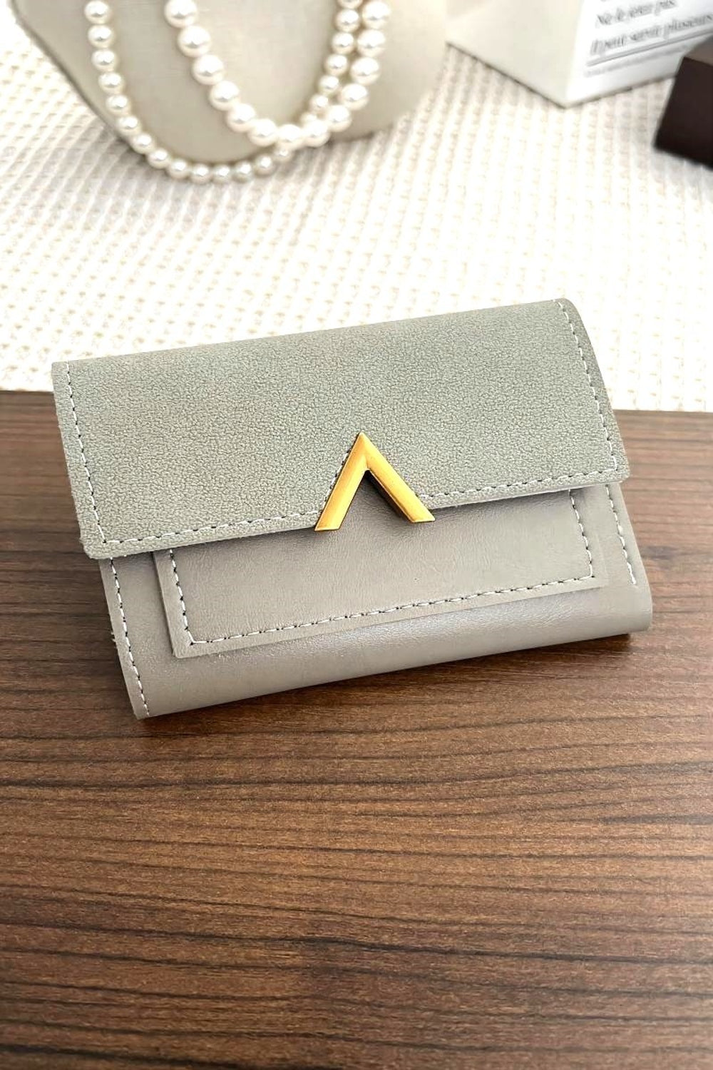 Vegan Leather Compact Trifold Wallet