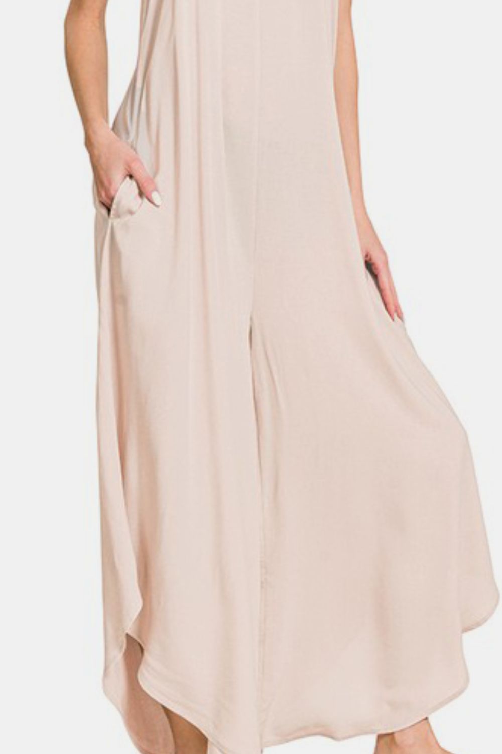 Wide Leg Rayon Challis Jumpsuit