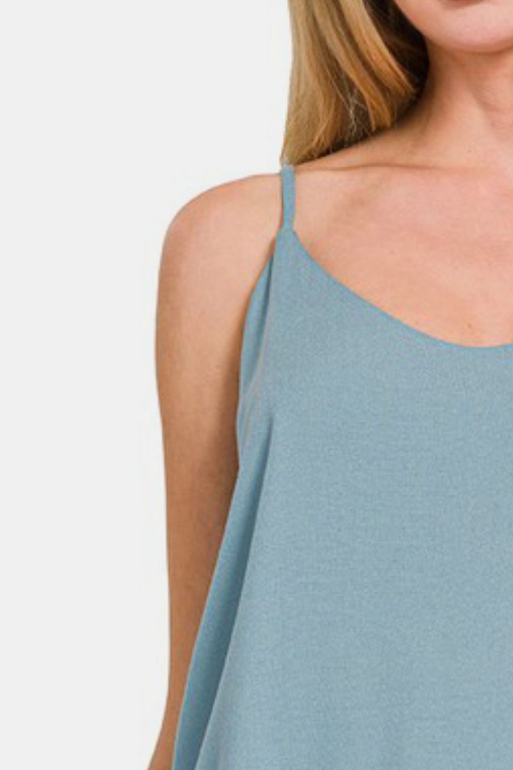 2 Layered Rayon Slub Woven Cropped Camisole