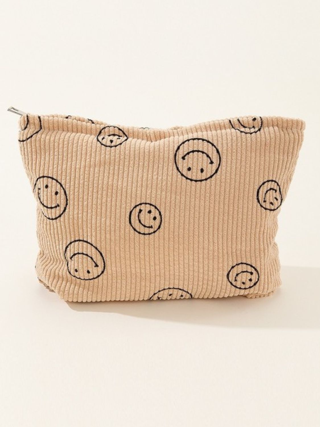 Corduroy Smile Cosmetic Makeup Clutch Bag