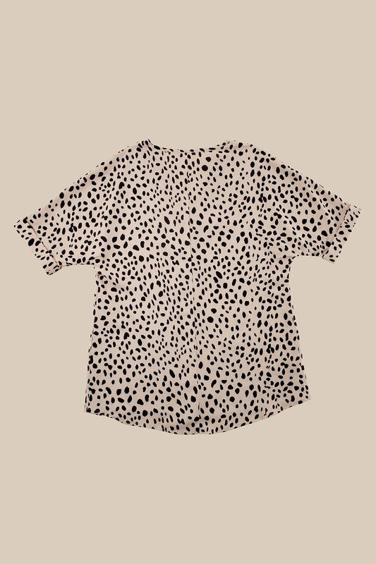 Leopard V Neck Blouse