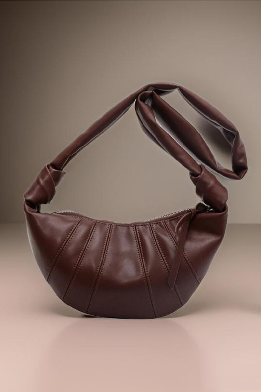 Vegan Leather Croissant Crossbody Shoulder Bag