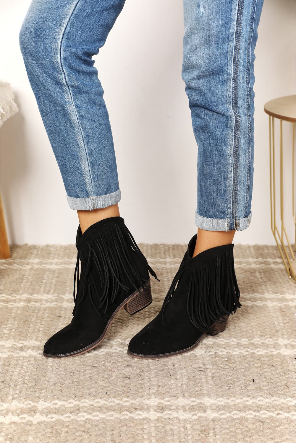 Fringe Cowboy Western Ankle Boots