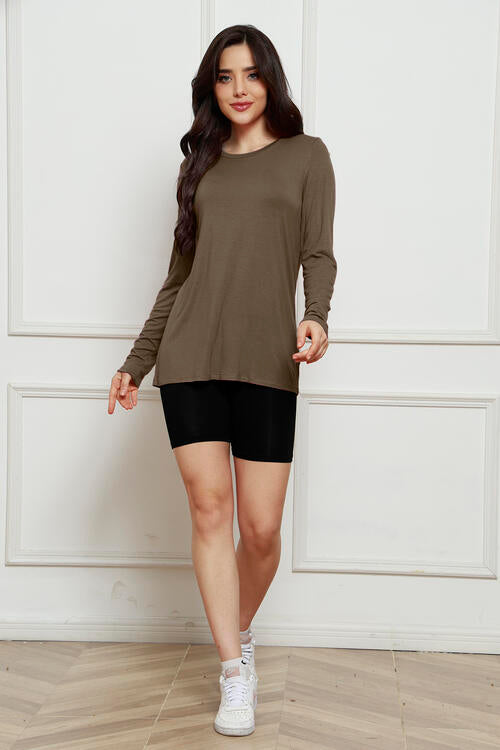 Round Neck Long Sleeve Top