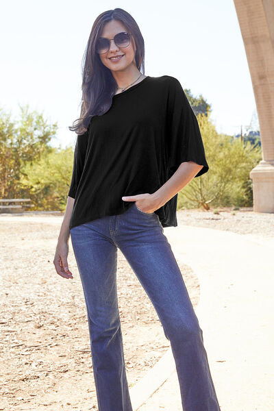 Round Neck Drop Shoulder T-Shirt