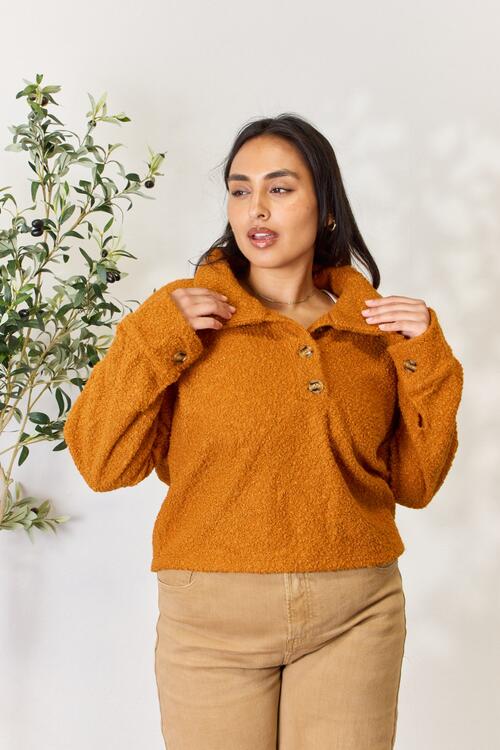 Half Button Turtleneck Sweatshirt