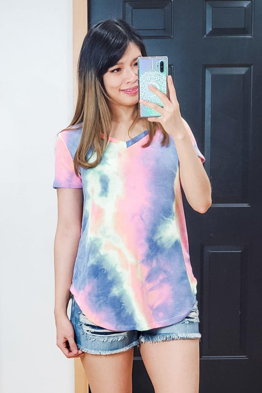 Purple Tie Dye Easy Tee - Lavender Latte Boutique