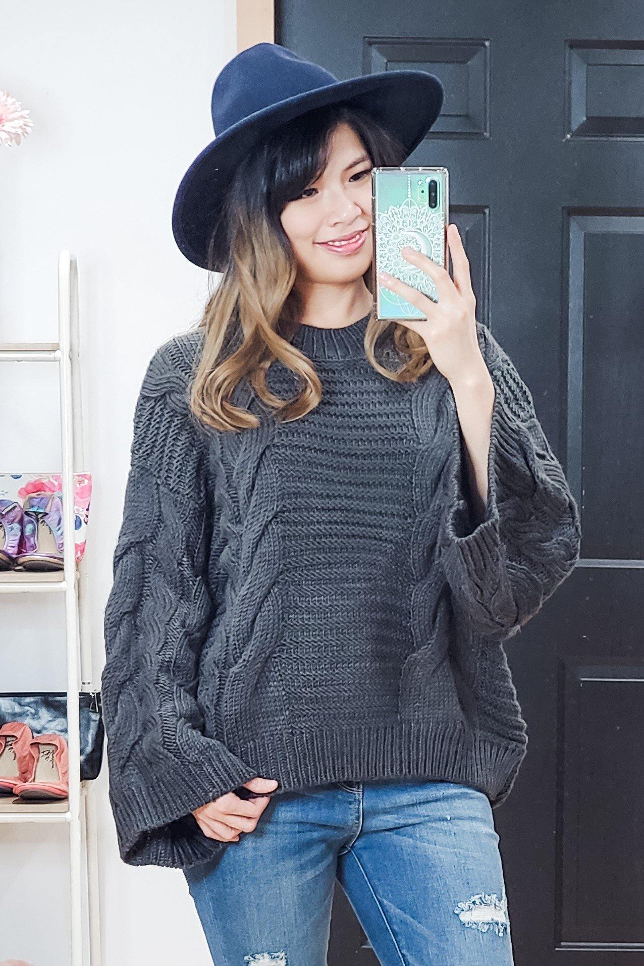 Bell Sleeve Cable Knit Sweater - Lavender Latte Boutique