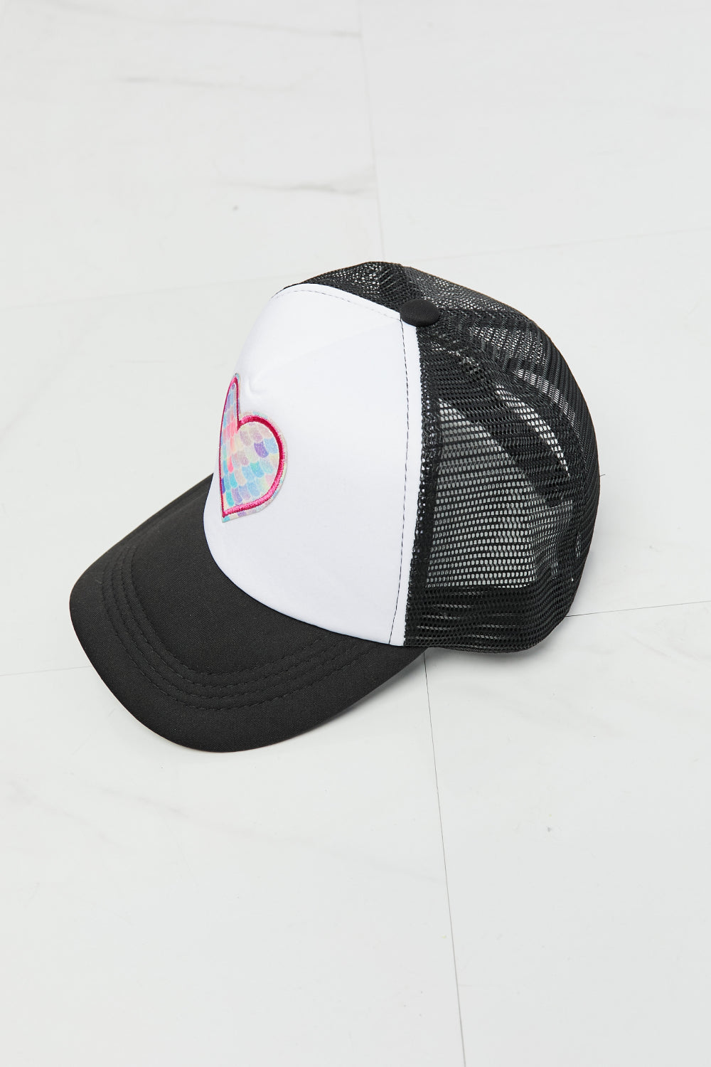 Rainbow Mermaid Heart Trucker Hat