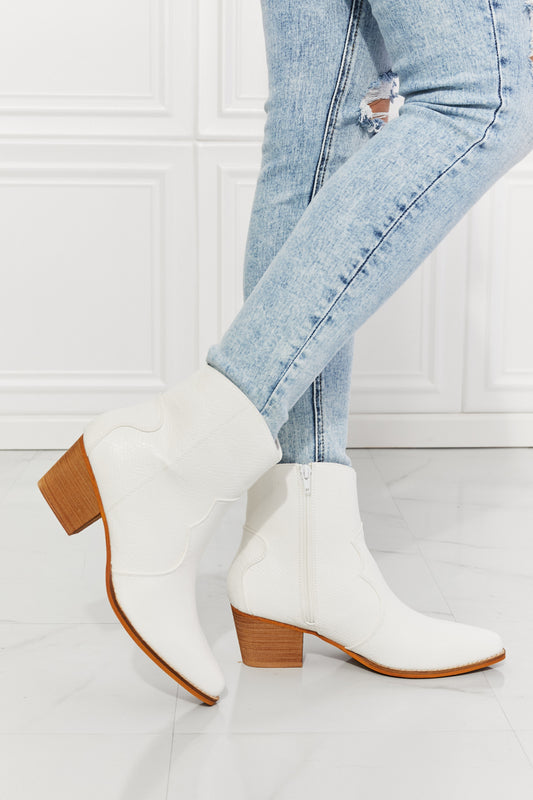 Faux Leather Western Ankle Boots
