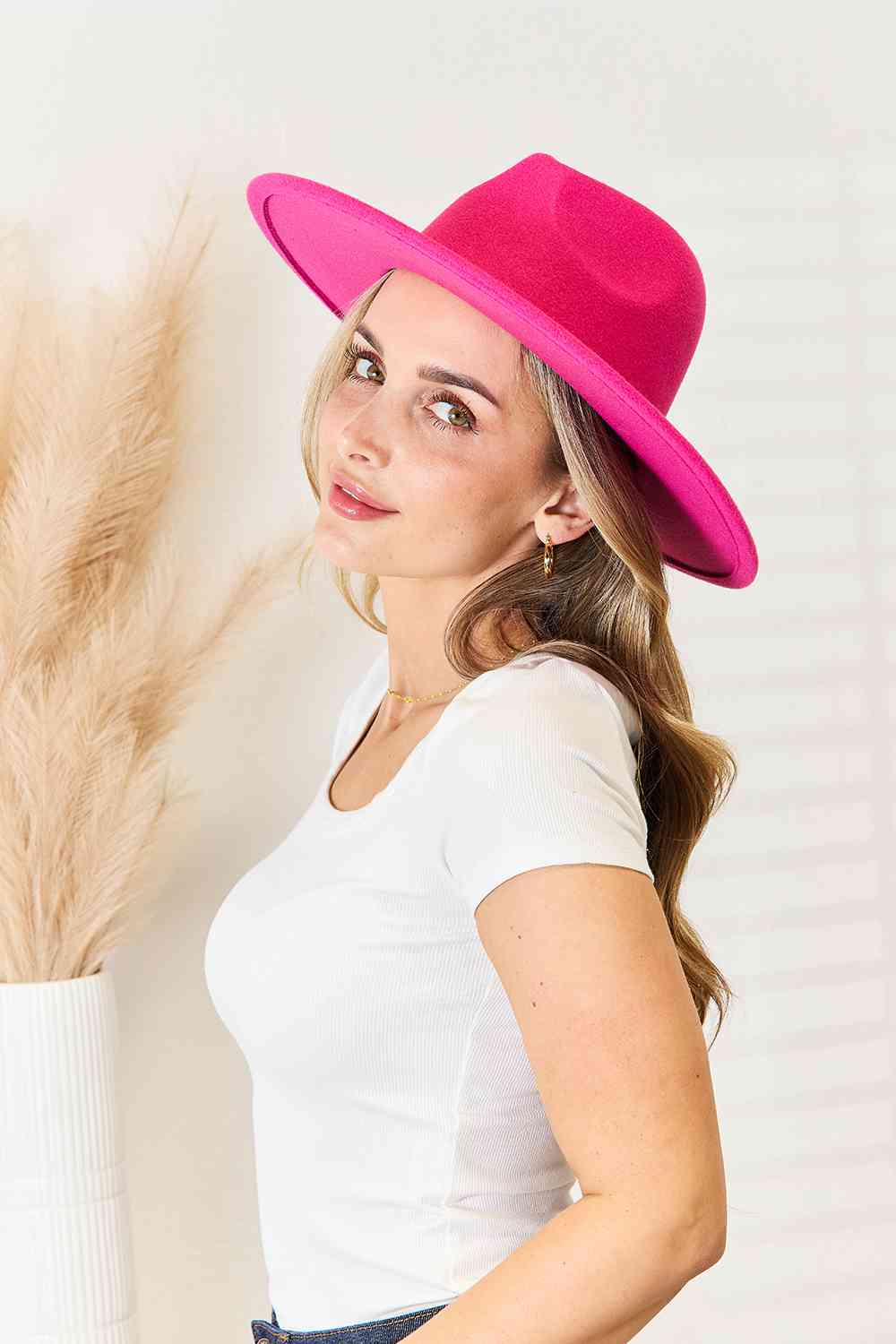 Flat Brim Fedora Fashion Hat