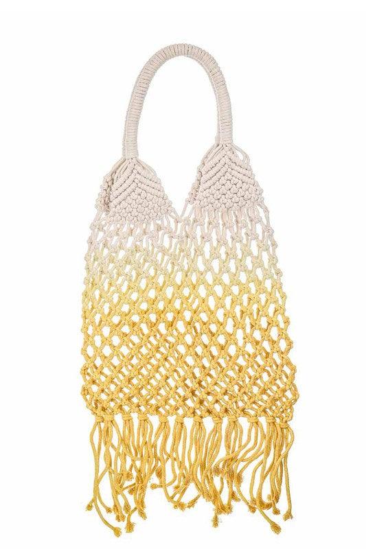 Mermaid Dip Dye Fringe Knit Bag – Lavender Latte Boutique