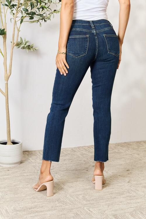 BAYEAS Raw Hem Straight Jeans